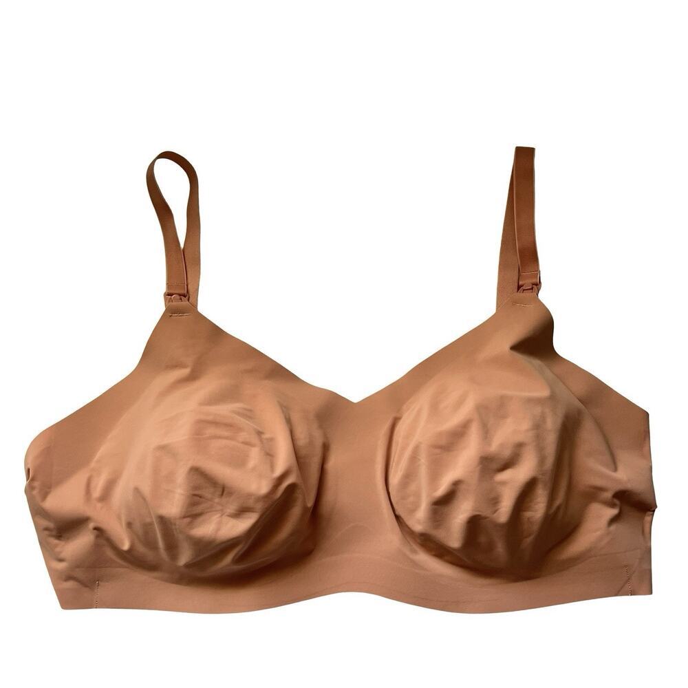Knix Revolution Padded BlissFit Seamless Nursing Bra Size 8 Tan Stretch Comfort